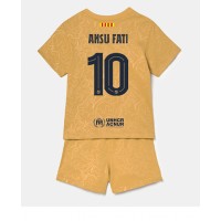 Fotbalové Dres Barcelona Ansu Fati #10 Dětské Venkovní 2022-23 Krátký Rukáv (+ trenýrky)